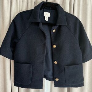 H&M navy Jacket with Gold Accents